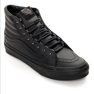 Vans SK8-Hi Slim Black Lace up Sneakers with Gunmetal Rivets